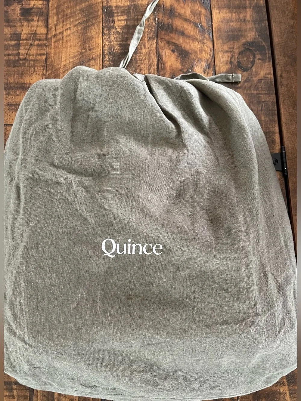 NWOT Quince European Linen 1 Piece Duvet Cover, King/Cal  (Dusty Olive)